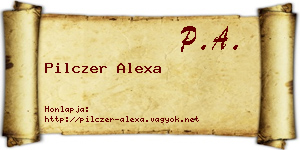 Pilczer Alexa névjegykártya
